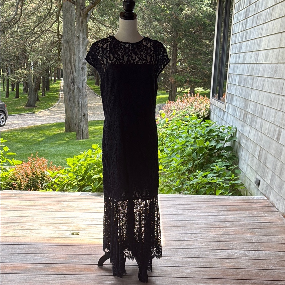Banana Republic Navy Sheath Maxi Dress with Crew Neck